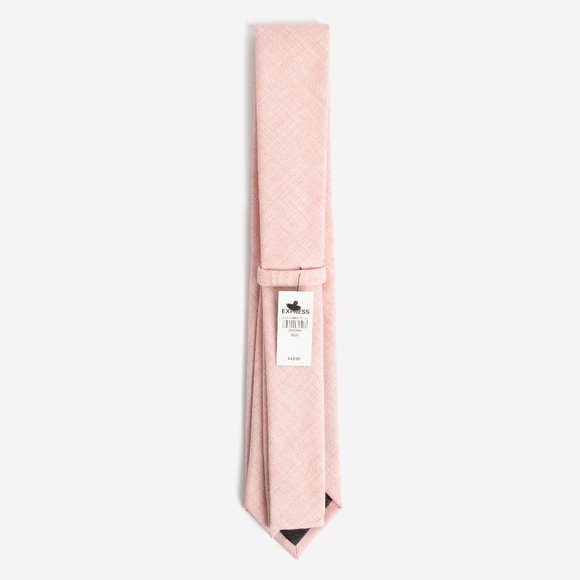 NEW! Salmon Pink Narrow Textured Solid Tie - Picture 3 of 4